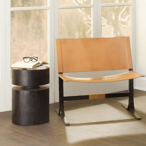 Alessa Sling Chair in Brown Leather