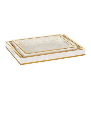 Casey Mother of Pearl Tray Set of 2