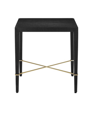 Verona Black Linen End Table