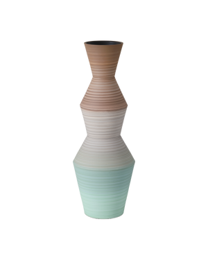 Happy 80's Brown & Pale Blue Vase Set of 2