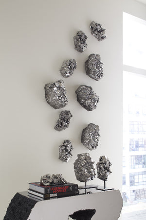 Cast Crystal Wall Art, Liquid Silver, SM