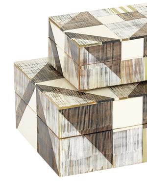 Modernist Bone & Horn Boxes Set of 2