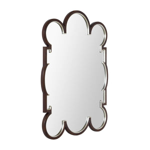 Walnut and Distressed Silver Leaf Mirror