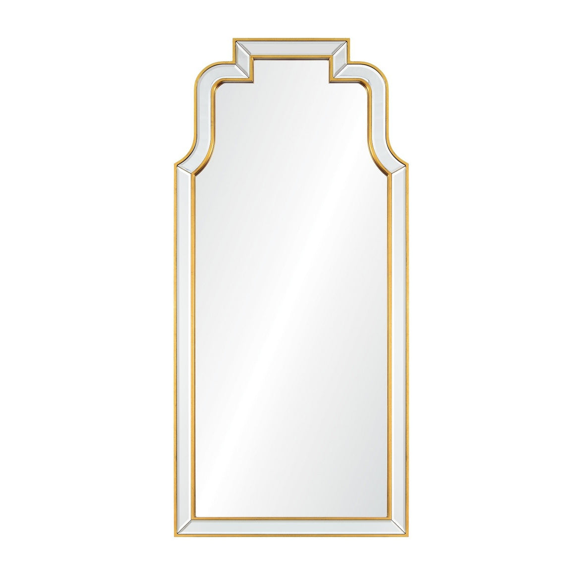 Queen Anne Distressed Gold Leaf Mirror