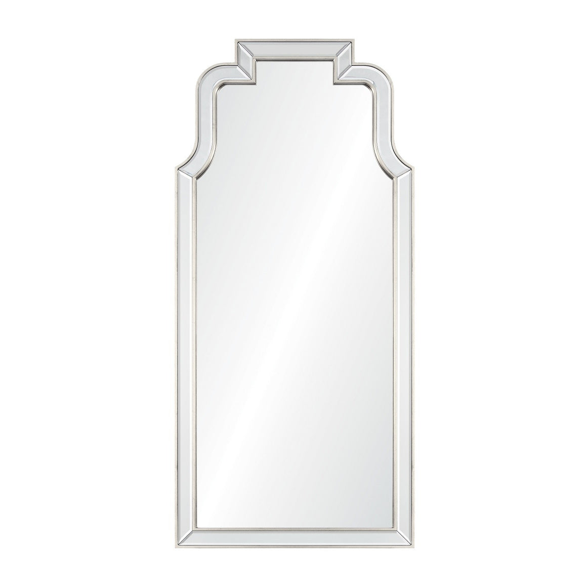 Queen Anne Distressed Silver Leaf Mirror
