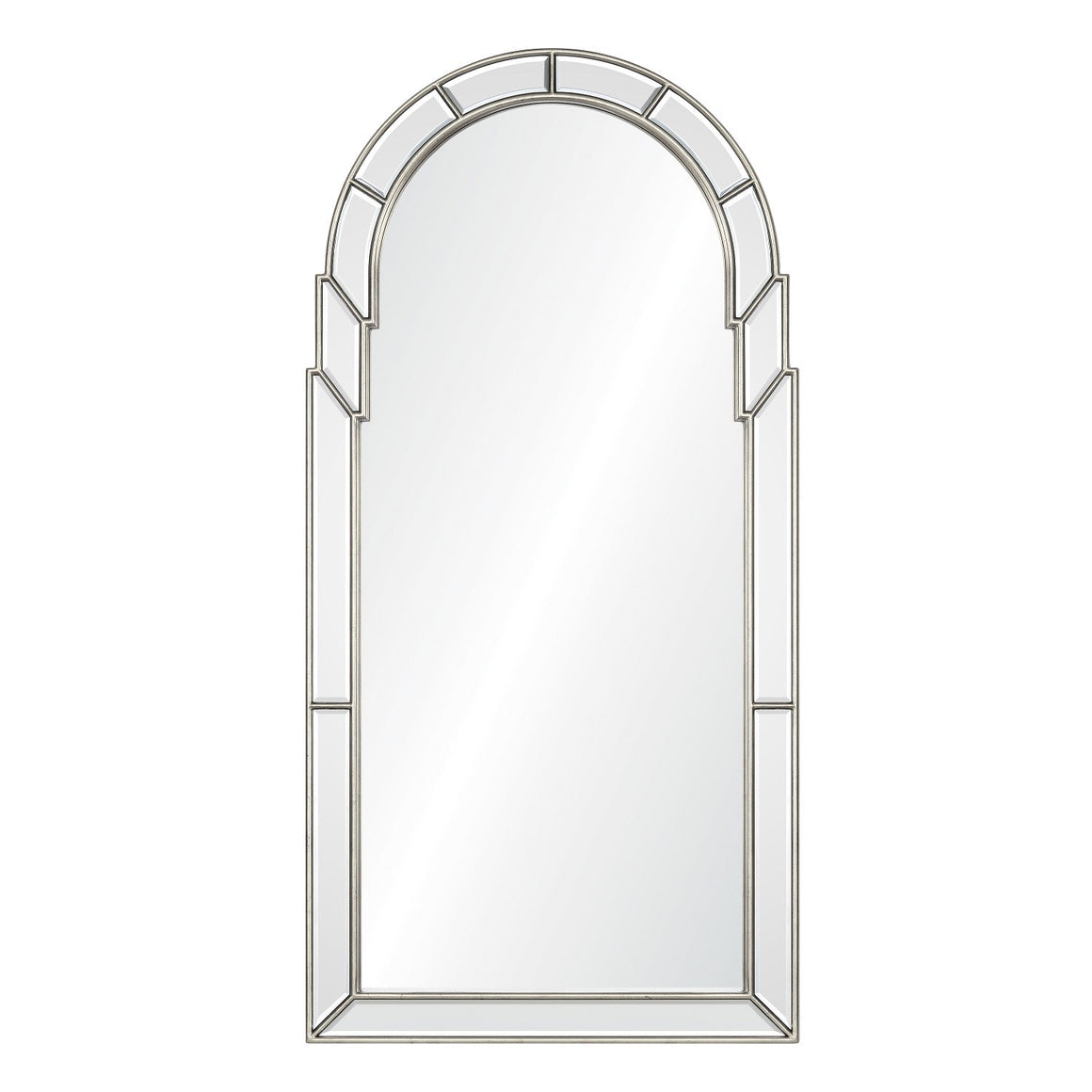Queen Anne Antique Silver Leaf Mirror