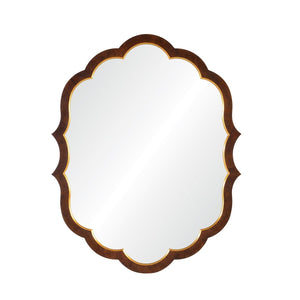 Burl Wood and Distressed Gold Leaf Mirror