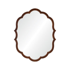 Burl Wood and Distressed Silver Leaf Mirror