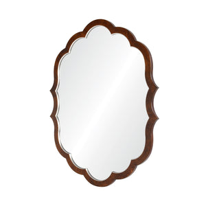 Burl Wood and Distressed Silver Leaf Mirror