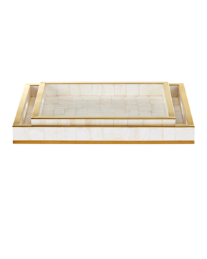 Casey Mother of Pearl Tray Set of 2
