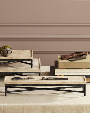 Boyles Elongated Travertine Tray