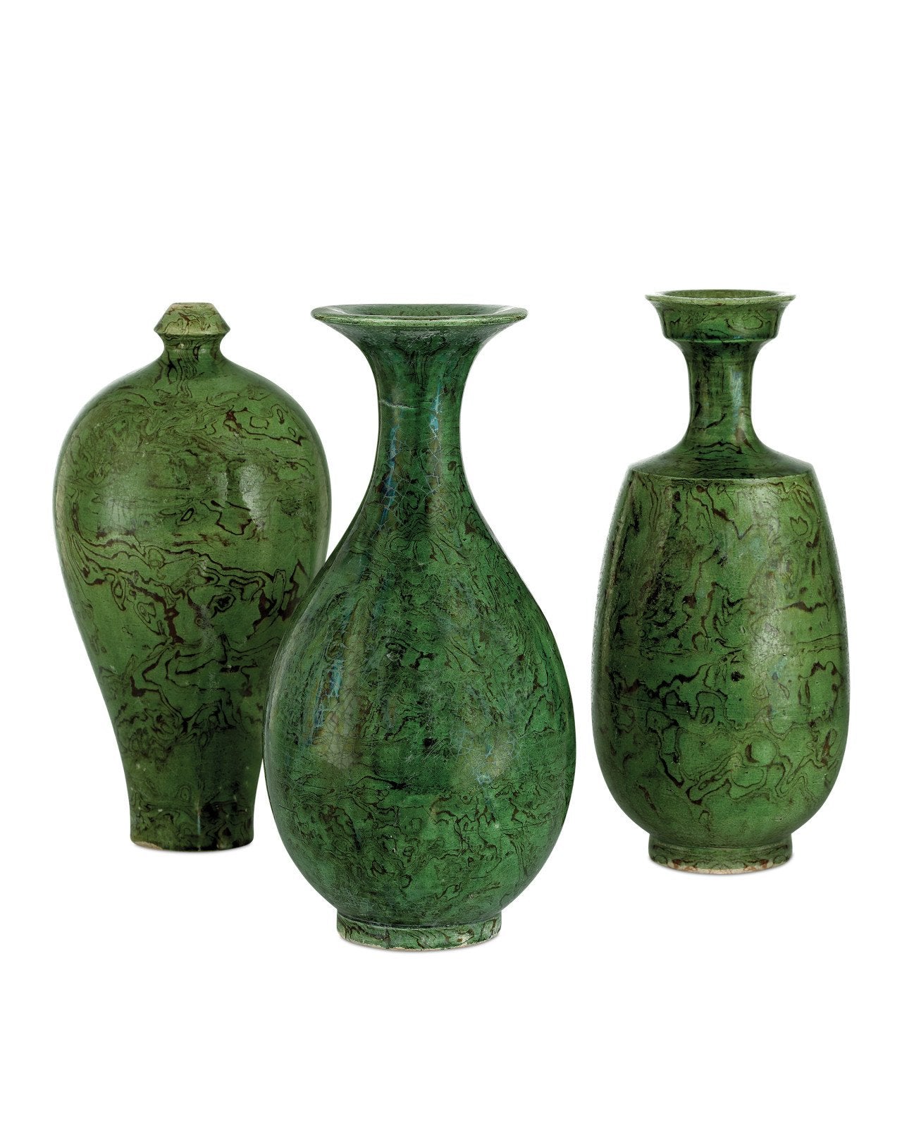 Romulus Green Vase Set of 3