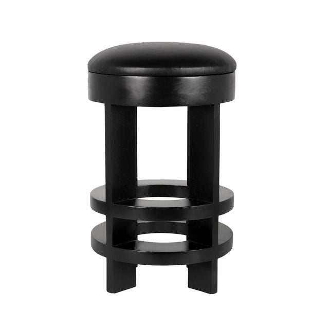 Berlin Counter Stool with Swivel Leather Seat