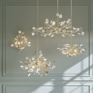 Currey and Company Lunaria Chandelier - Contemporary Silver Leaf