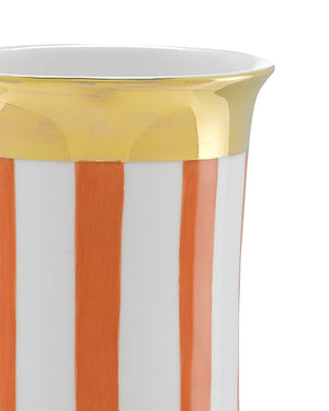 De Luca Small Coral Stripe Vase