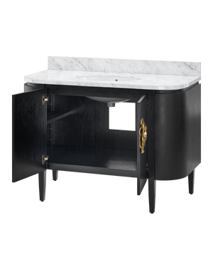 Briallen 48" Black Vanity with Oval Undermount Sink