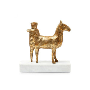 Centaur Statue, Gold Leaf & White Marble Base | Centaur Collection | Villa & House