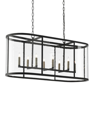 Argand Black Oval Chandelier