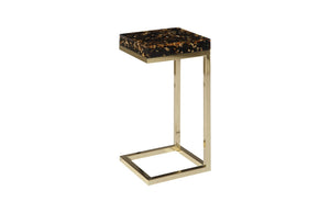 Captured End Table, Gold Flake, Plated Brass Base