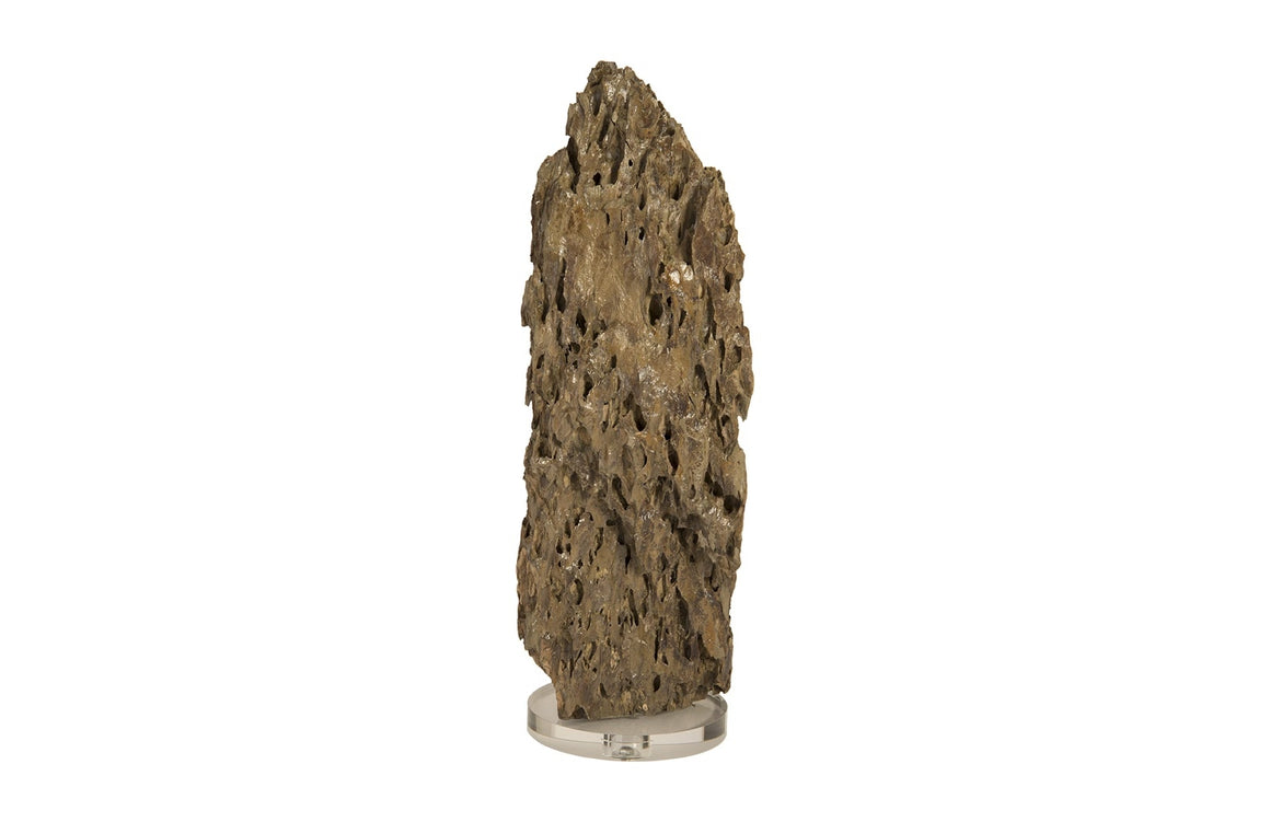 Stalagmite Sculpture Natural, LG, Glass Base, Assorted Size and Shape