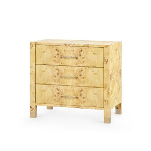 Cole 3-Drawer Side Table, Burl | Cole Collection | Villa & House
