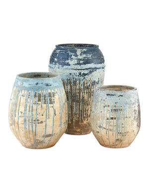 Sicilia Medium Antique Blue Drip Planter