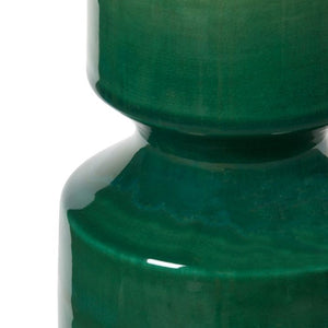 Corinth Lamp with Shade 17-inch White Linen, with Nickel, Emerald Green | Corinth Collection | Villa & House