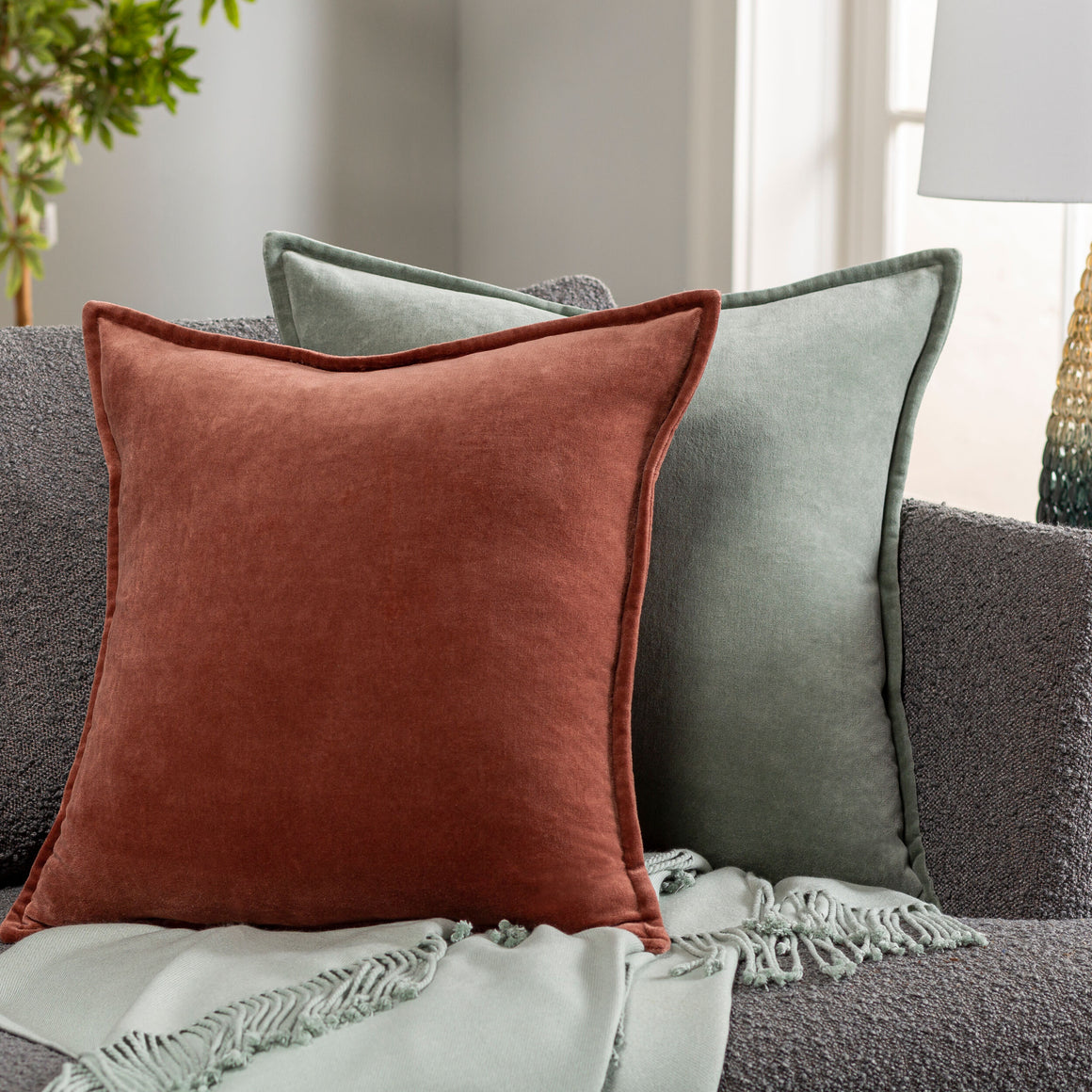 Surya Cotton Velvet CV-030 Lumbar Pillow