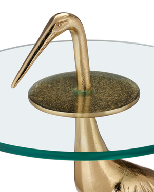 Crane Brass Accent Table