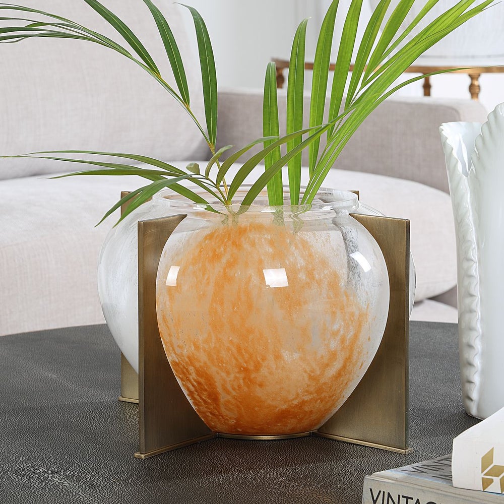Uttermost Ripple Vase Uttermost Amber Swirl Vase - Scenario Home