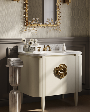 Forget-Me-Not Gold Rectangular Mirror