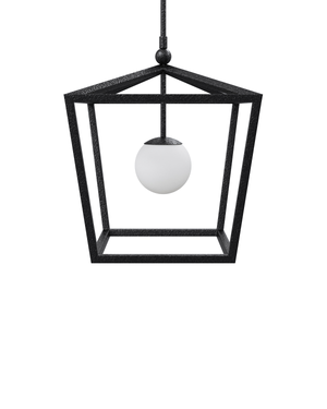 Denison Medium Black Outdoor Lantern