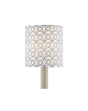Block Print Gray Drum Chandelier Shade