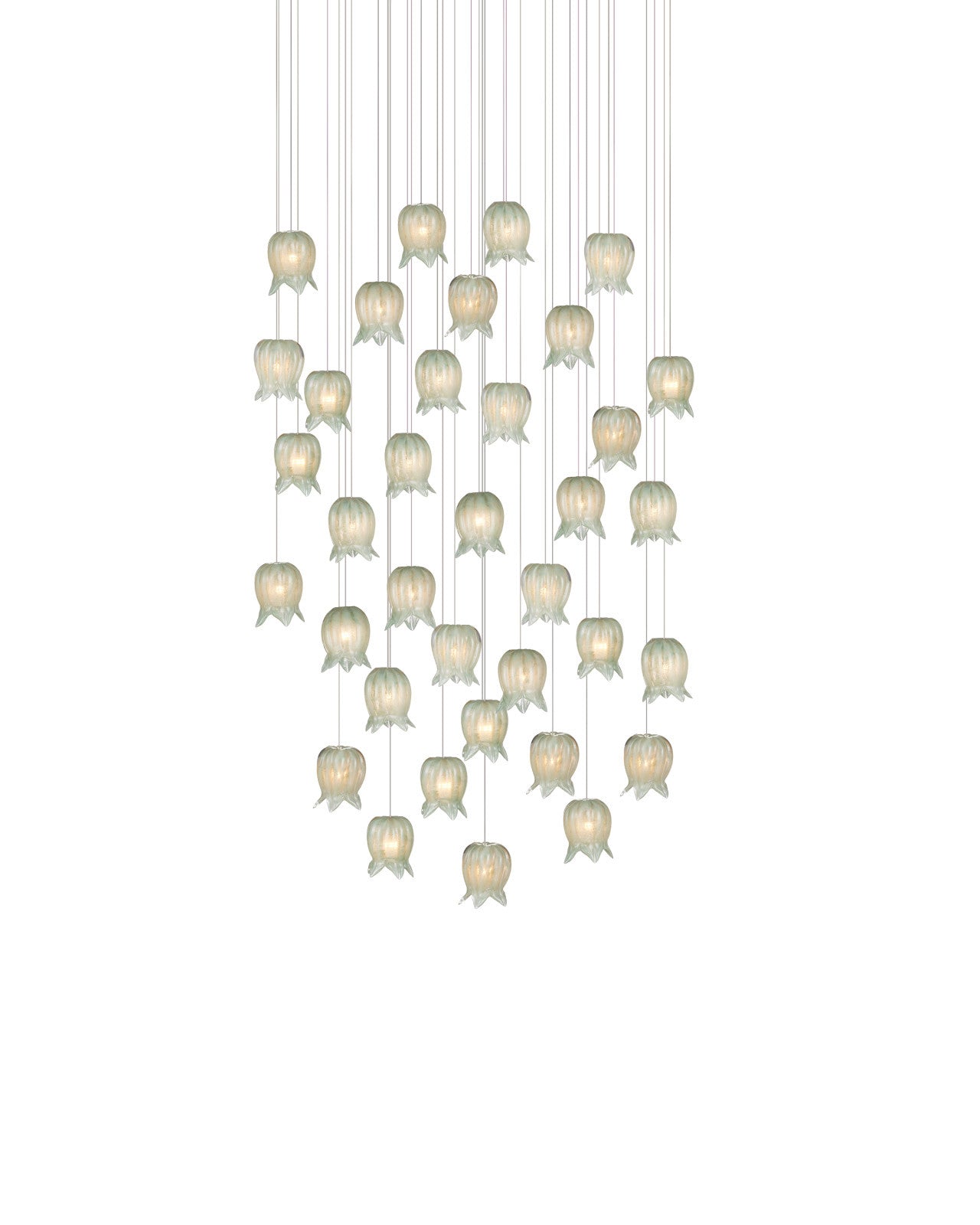 Polpo Green 36-Light Round Multi-Drop Pendant
