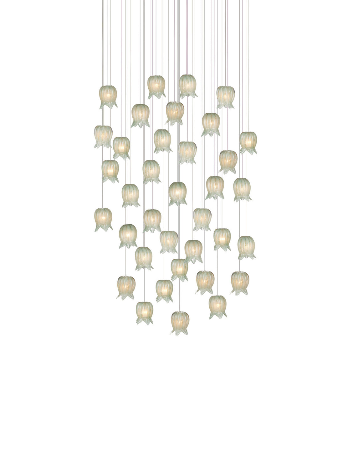 Polpo Green 36-Light Round Multi-Drop Pendant