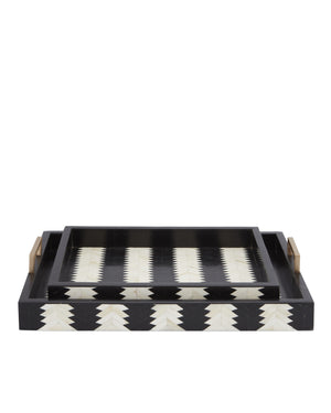 Arrow Black & White Tray Set of 2
