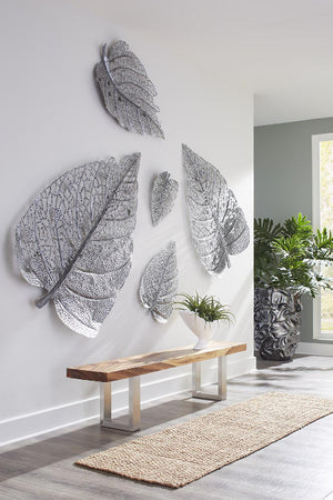 Birch Leaf Wall Art, Silver, XS