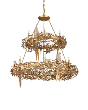 Aviary Gold Two-Tier Chandelier