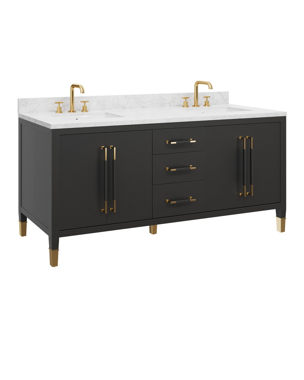 Verona 72" Black Vanity with Rectangular Undermount Sink