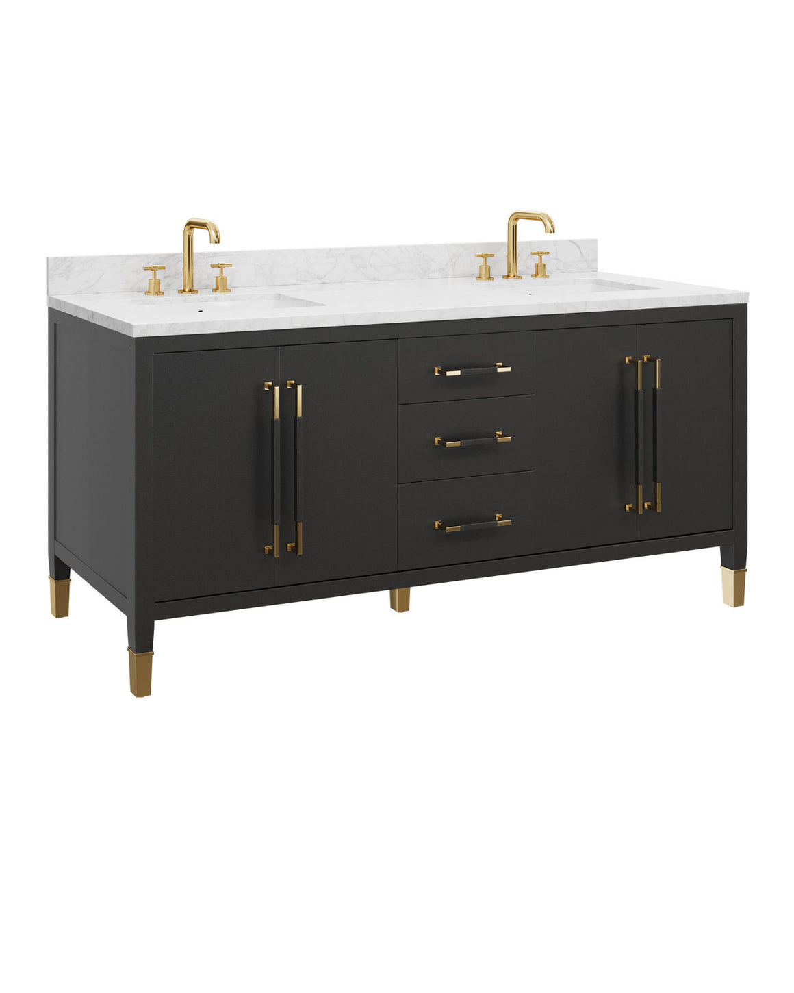 Verona 72" Black Vanity with Rectangular Undermount Sink