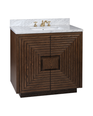 Morombe 36" Cocoa Marble Vanity with Rectangular Undermount Sink