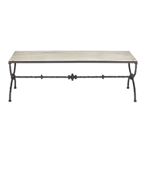 Agora White Travertine Cocktail Table