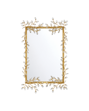 Forget-Me-Not Gold Rectangular Mirror