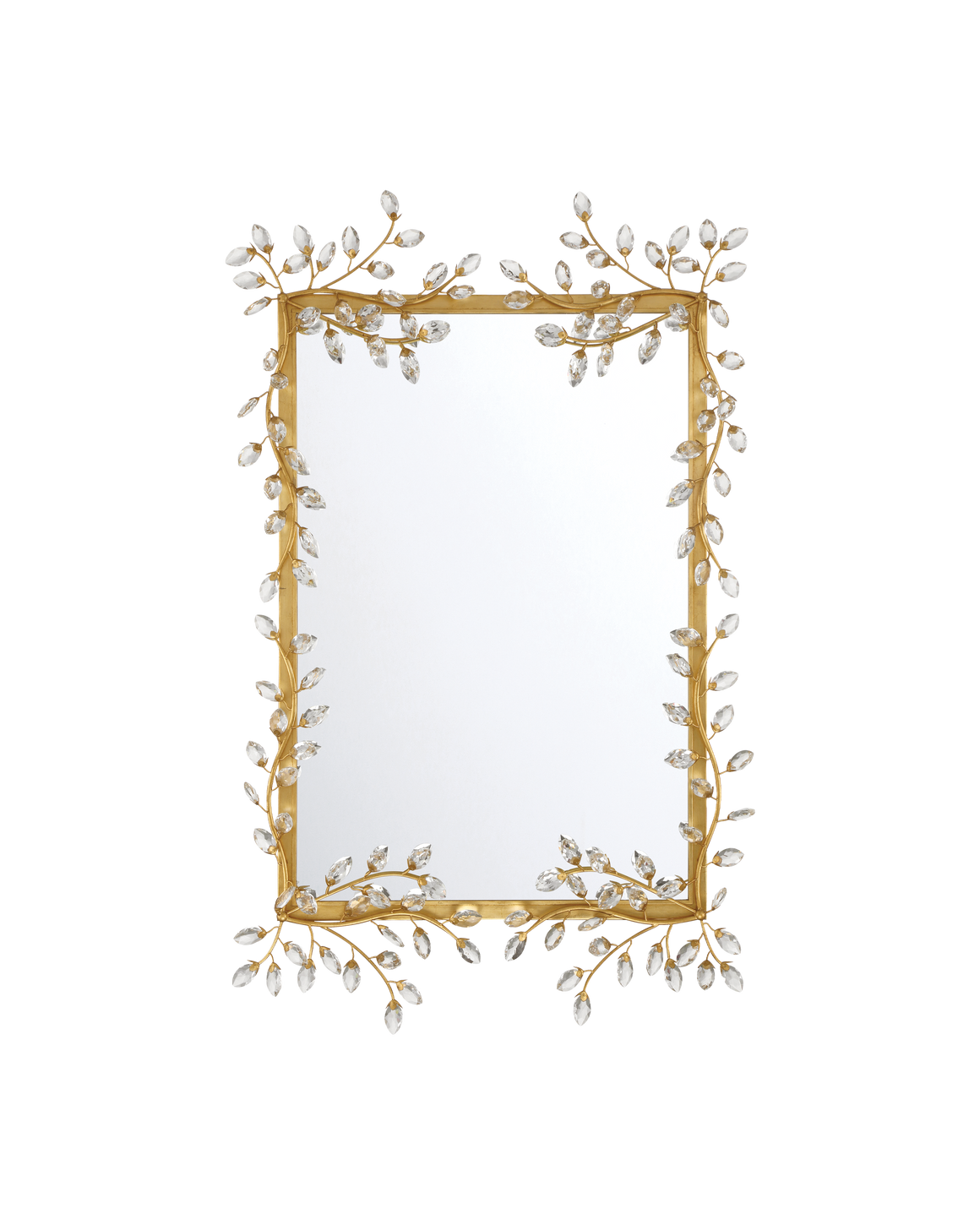 Forget-Me-Not Gold Rectangular Mirror
