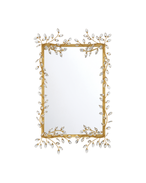 Forget-Me-Not Gold Rectangular Mirror