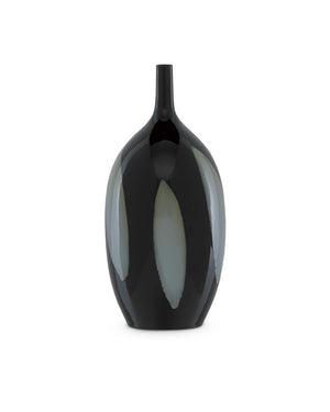 Let Us Twist the Glass Tall Black Vase