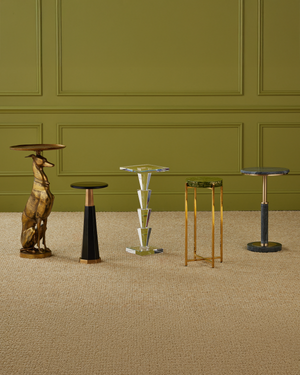 Miles Black Marble Accent Table