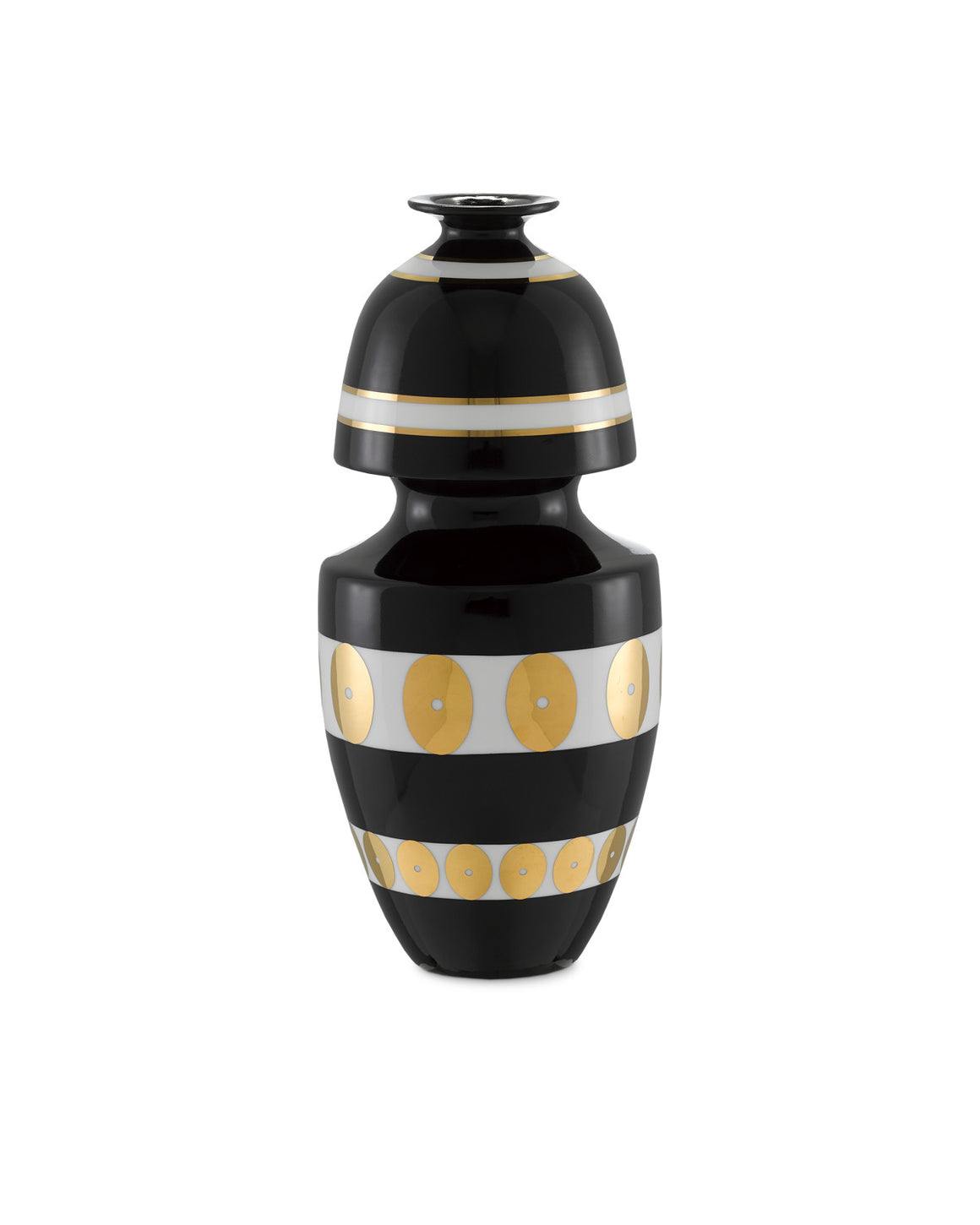 De Luca Black & Gold Gourd Vase