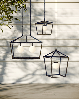 Denison Medium Black Outdoor Lantern