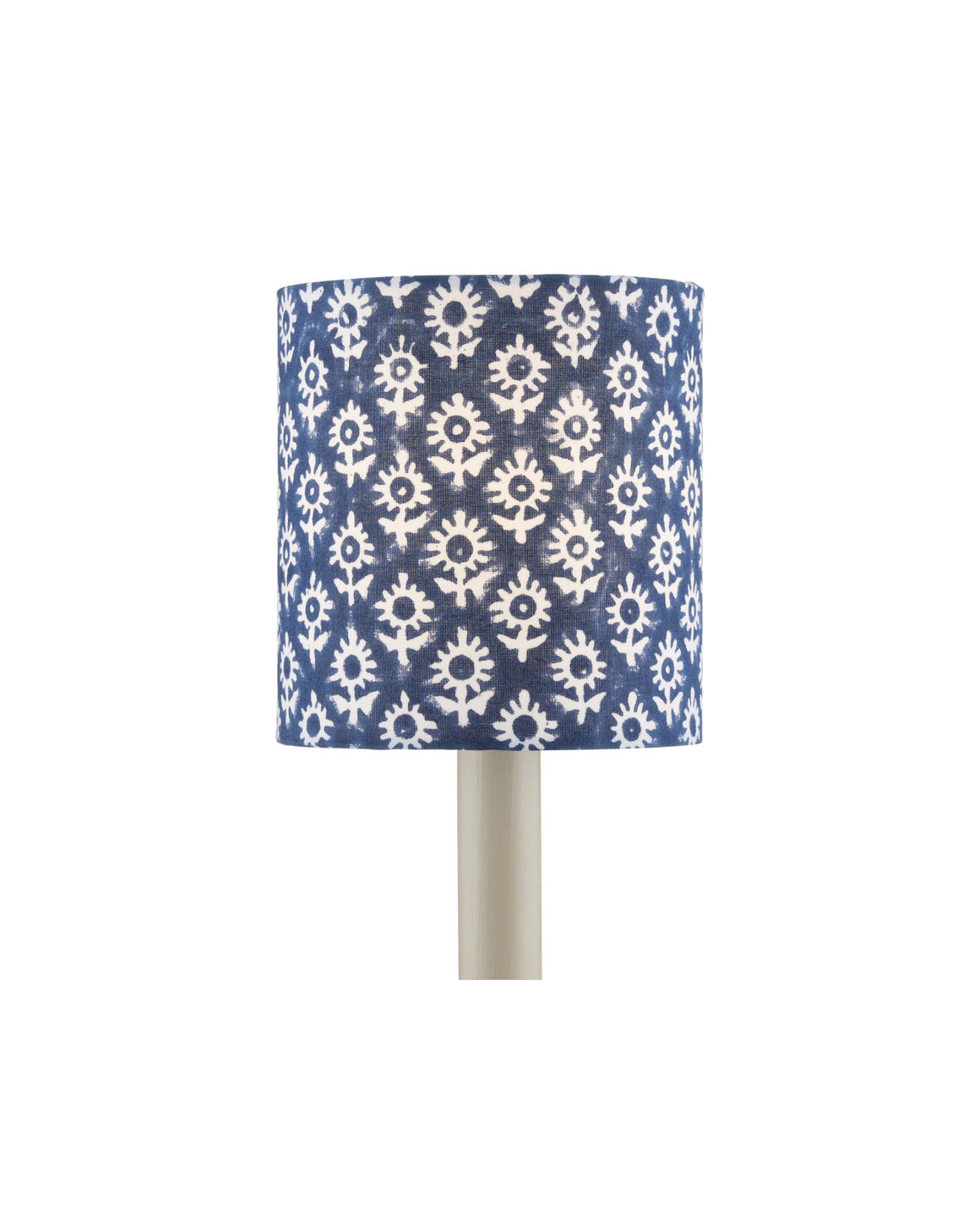 Block Print Navy Drum Chandelier Shade